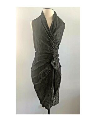 All Saints Alloy Crinkle Ruched Metallic Wrap Dress 
Vintage Allsaints